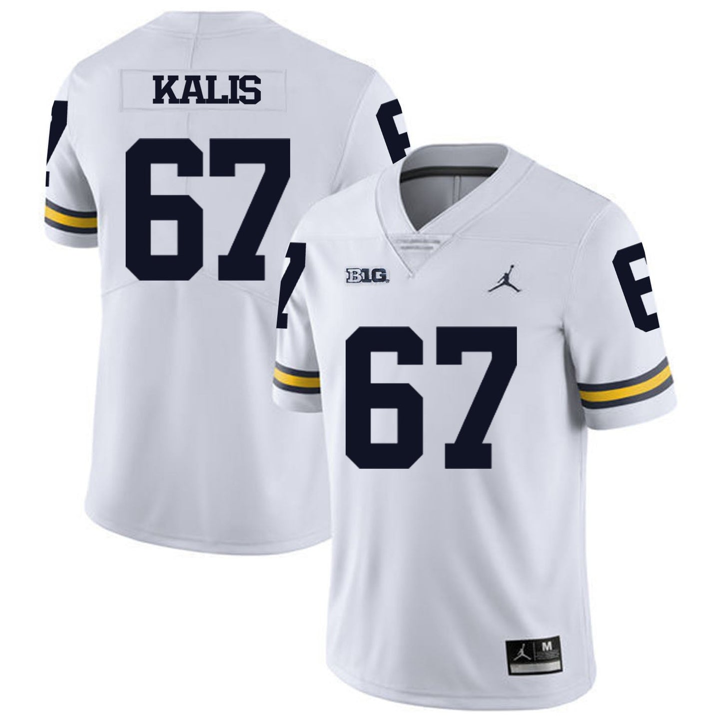 Kyle Kalis 67 White Style 1 College Football Jersey football jersey product view 1