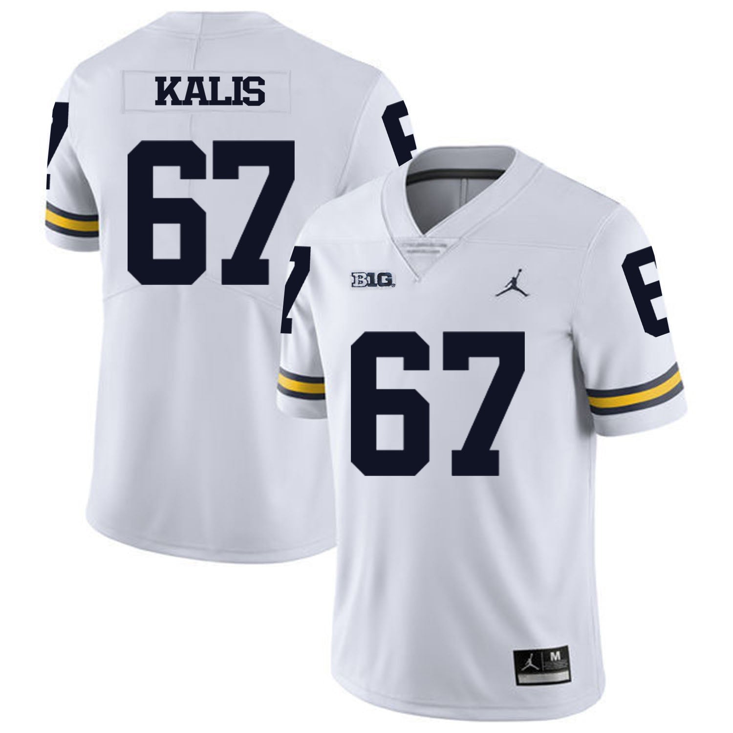 Kyle Kalis 67 White Style 1 College Football Jersey football jersey product view 1