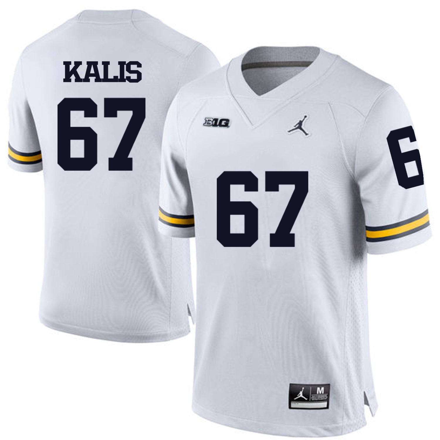 Kyle Kalis 67 White Style 2 College Football Jersey football jersey product view 1
