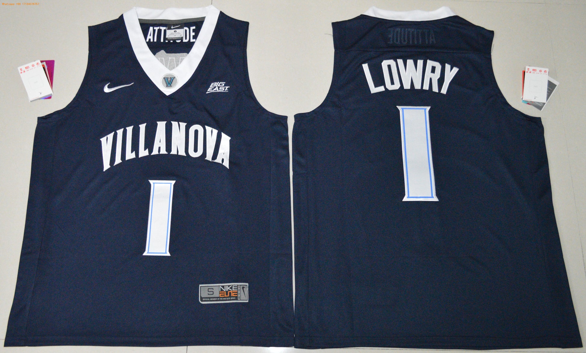 Kyle Lowry 1 Navy College Football Jersey football jersey product view 1
