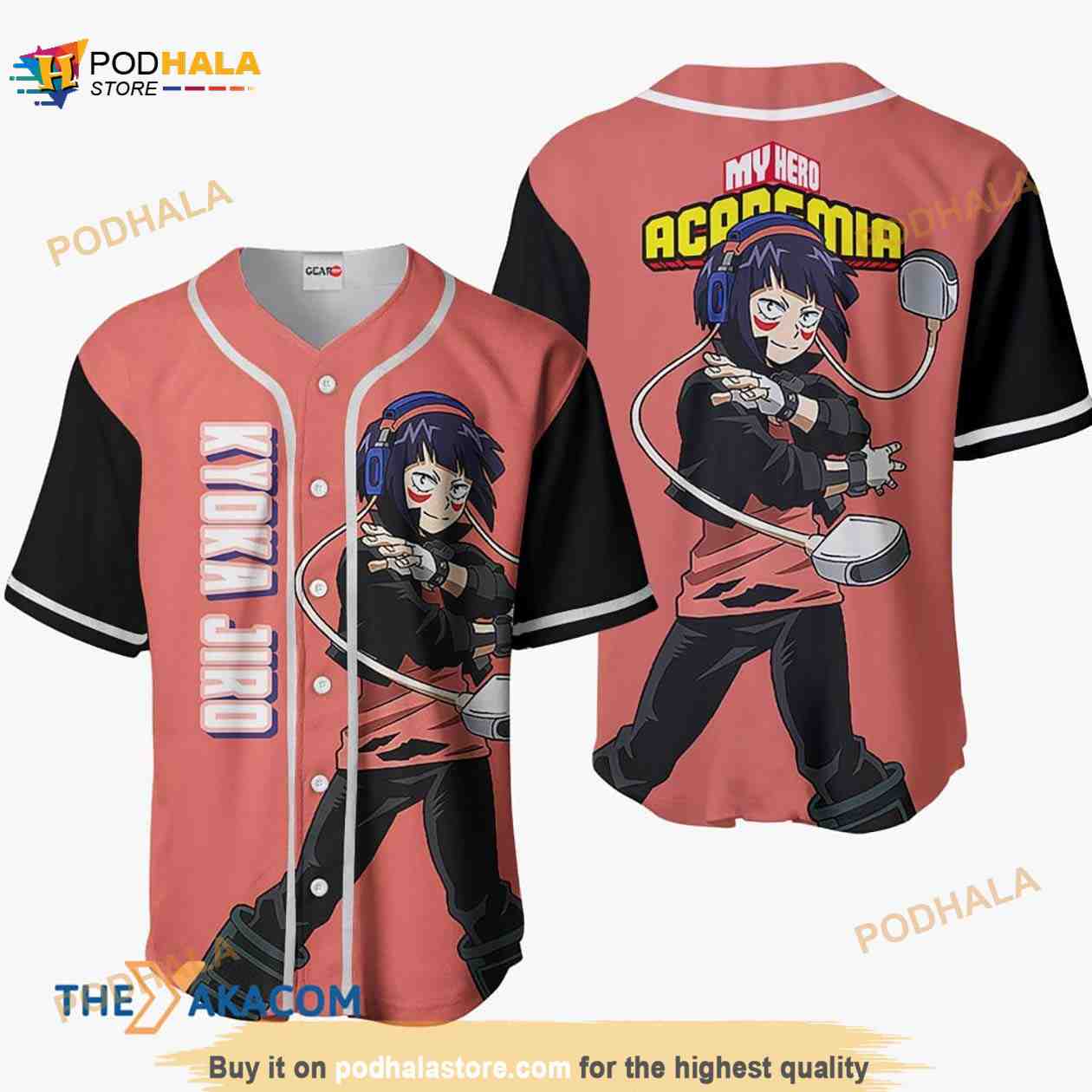 Kyoka Jiro My Hero Academia Anime 3D Baseball Jersey Shirt baseball jersey product view 1