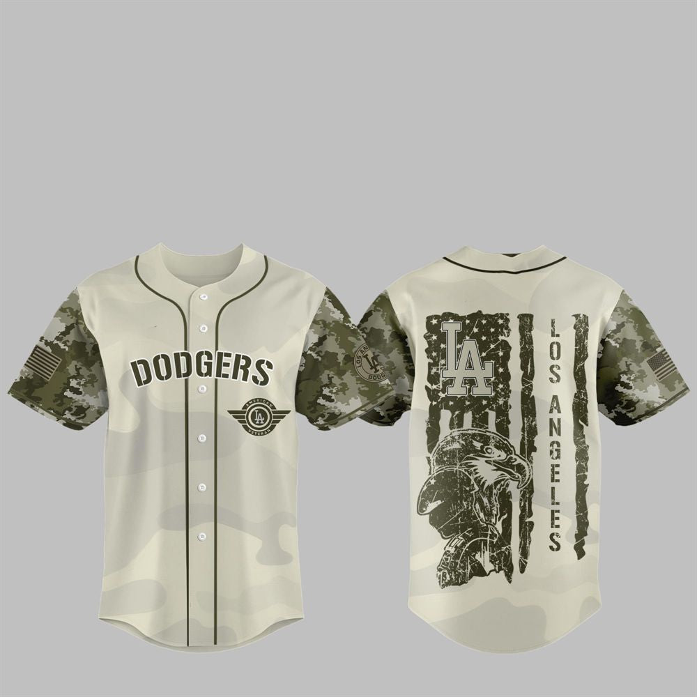 LA Dodgers 2025 Armed Forces Day Night Jersey baseball jersey product view 1
