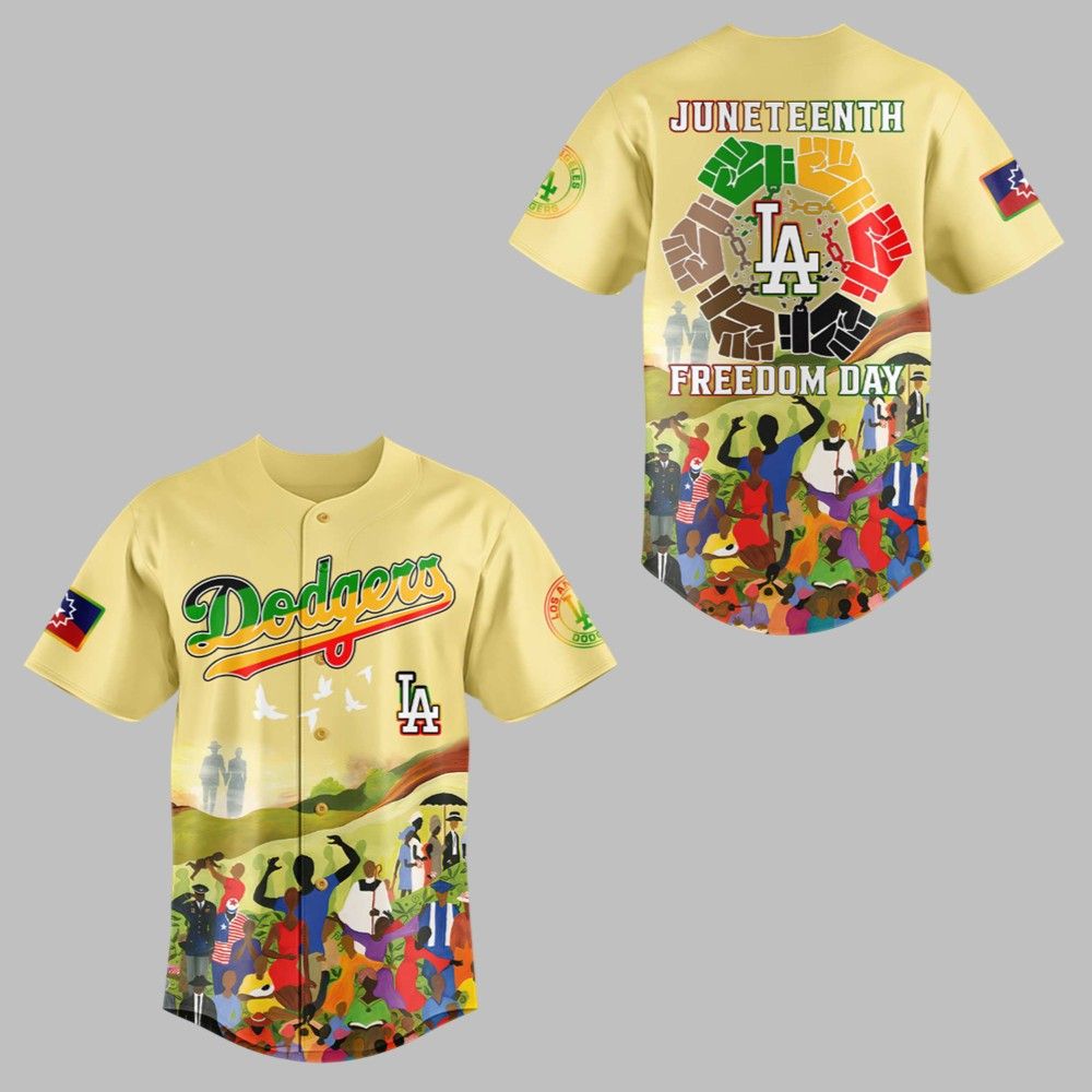 LA Dodgers Juneteenth Freedom Day Jersey 2025 - Grishko.com baseball jersey product view 1
