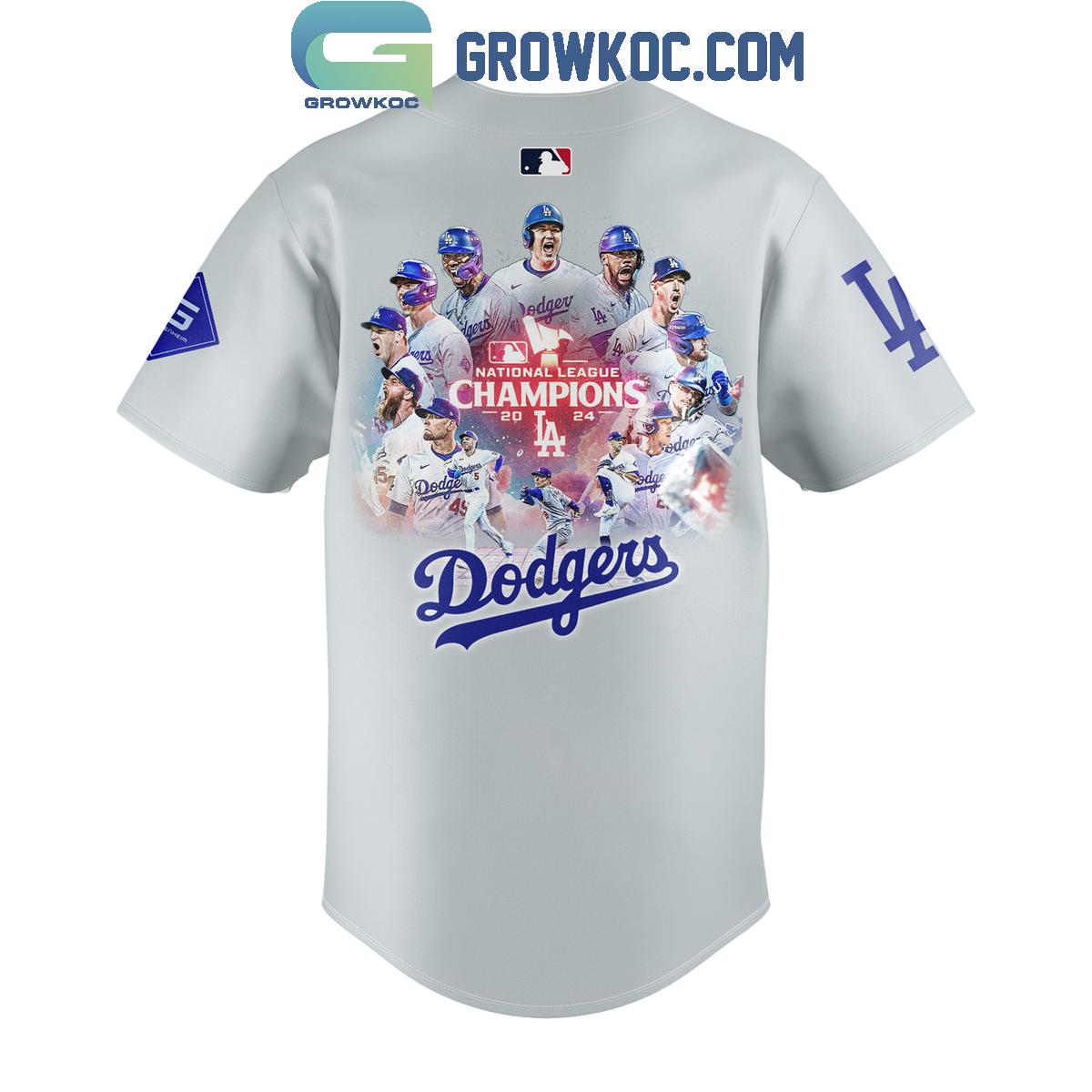 LA Dodgers National League Champs 2024 World Series Baseball Jersey baseball jersey product view 3