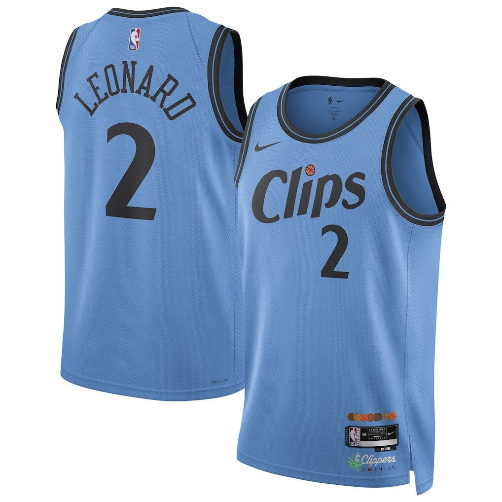 LA Clippers #2 Kawhi Leonard Unisex 202425 Swingman Player Jersey - City Edition - Light Blue basketball jersey product view 1