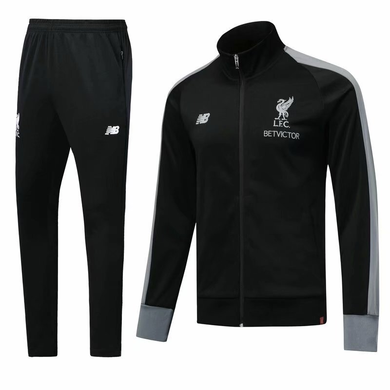 LIPOOL BLACK TRAINING LONG ZIP Training Suit Soccer Jersey sports jersey product view 1