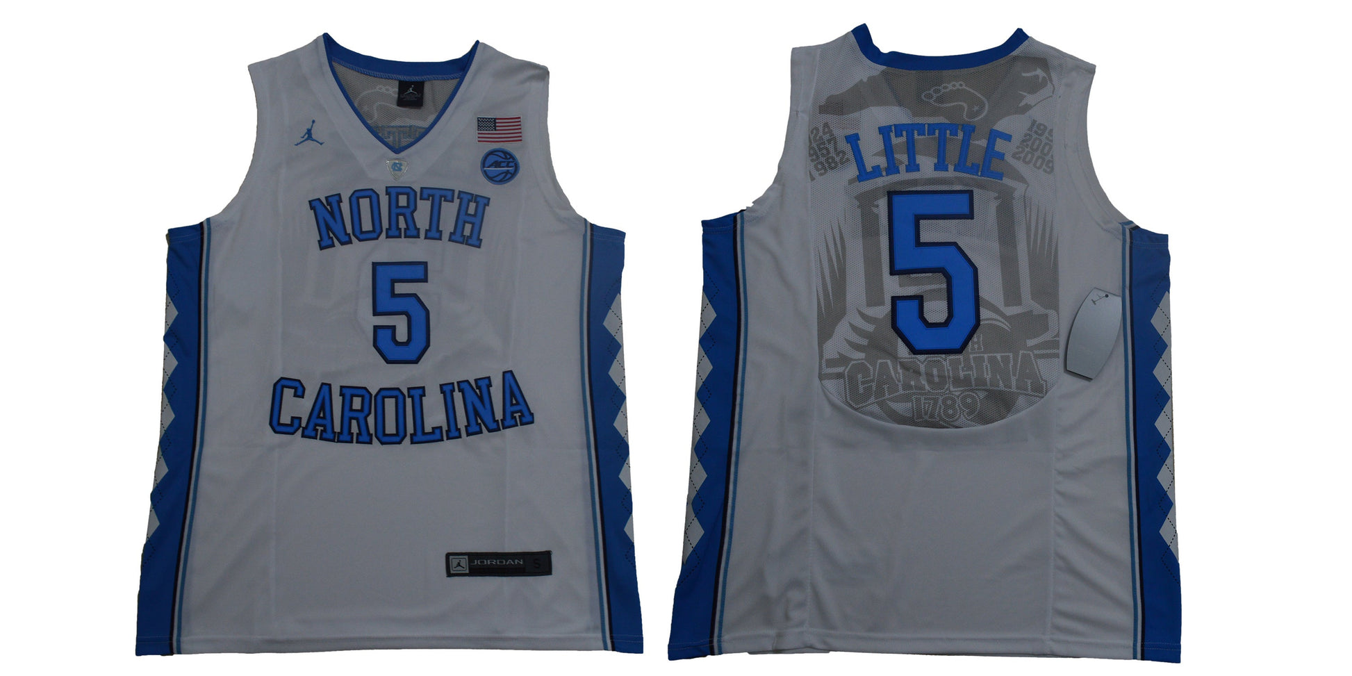 LITTLE 5 White College Football Jersey football jersey product view 1