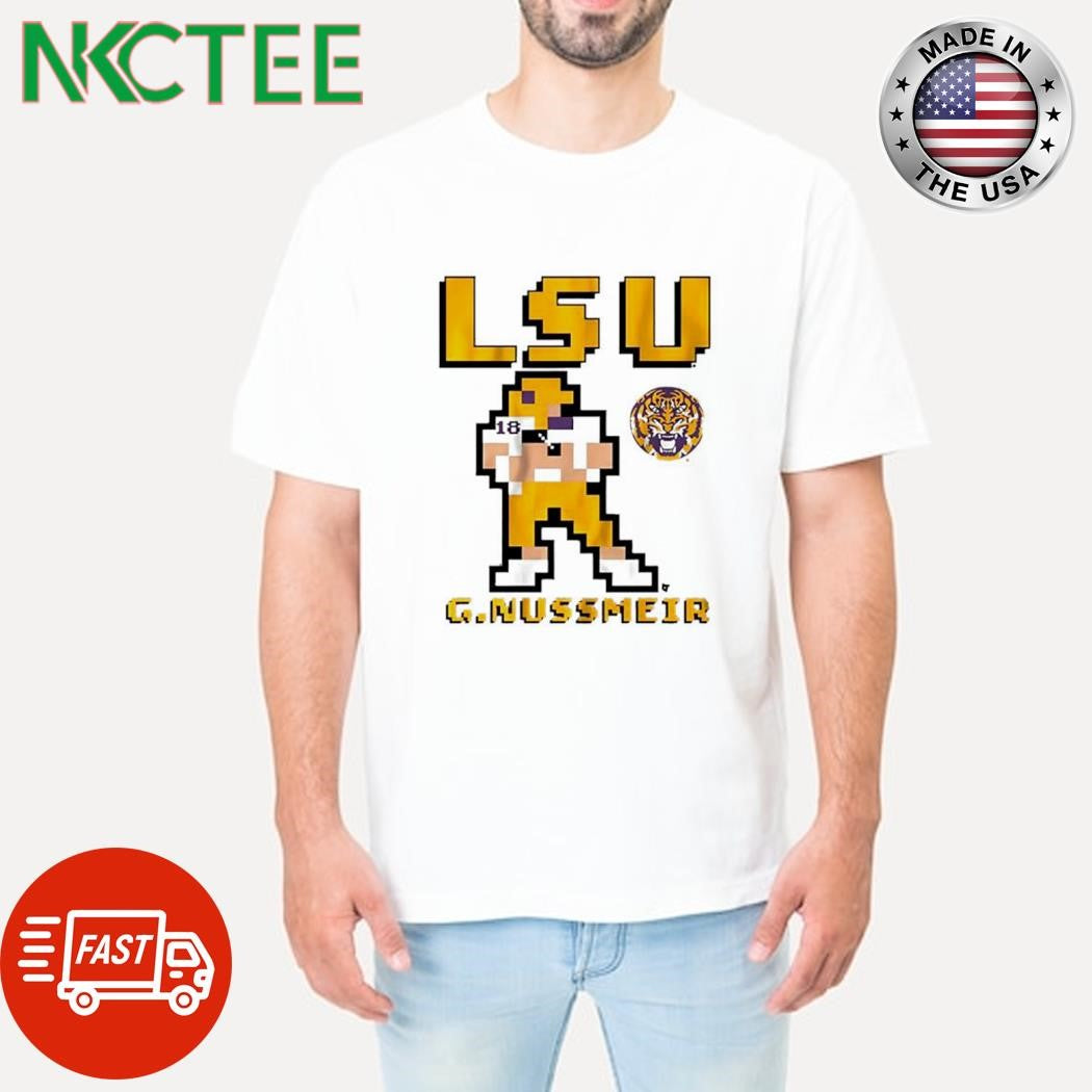 LSU Football Garrett Nussmeier Retro Baller pixel shirt Unisex T-shirt, Sweatshirt, Hoodie, Long Sleeve Tee - T-Shirt, Sweatshirt, Hoodie