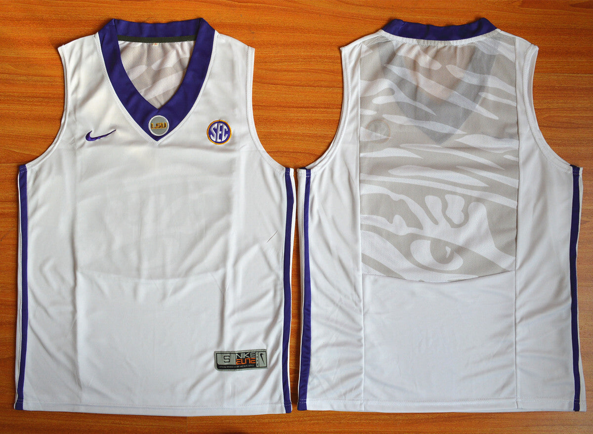 LSU White Blank College Football Jersey football jersey product view 1