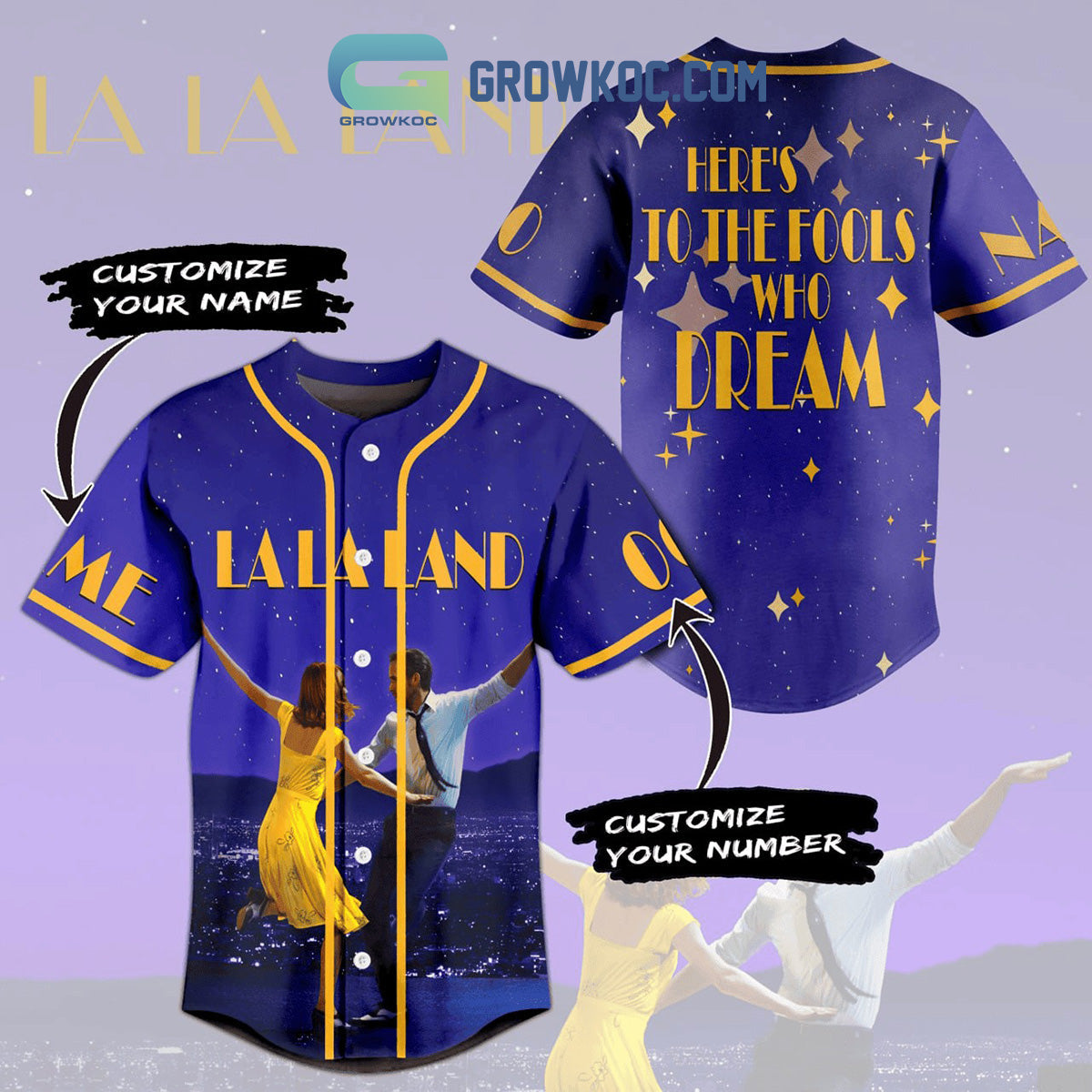 La La Land The Fools Who Dream Personalized Baseball Jersey baseball jersey product view 1