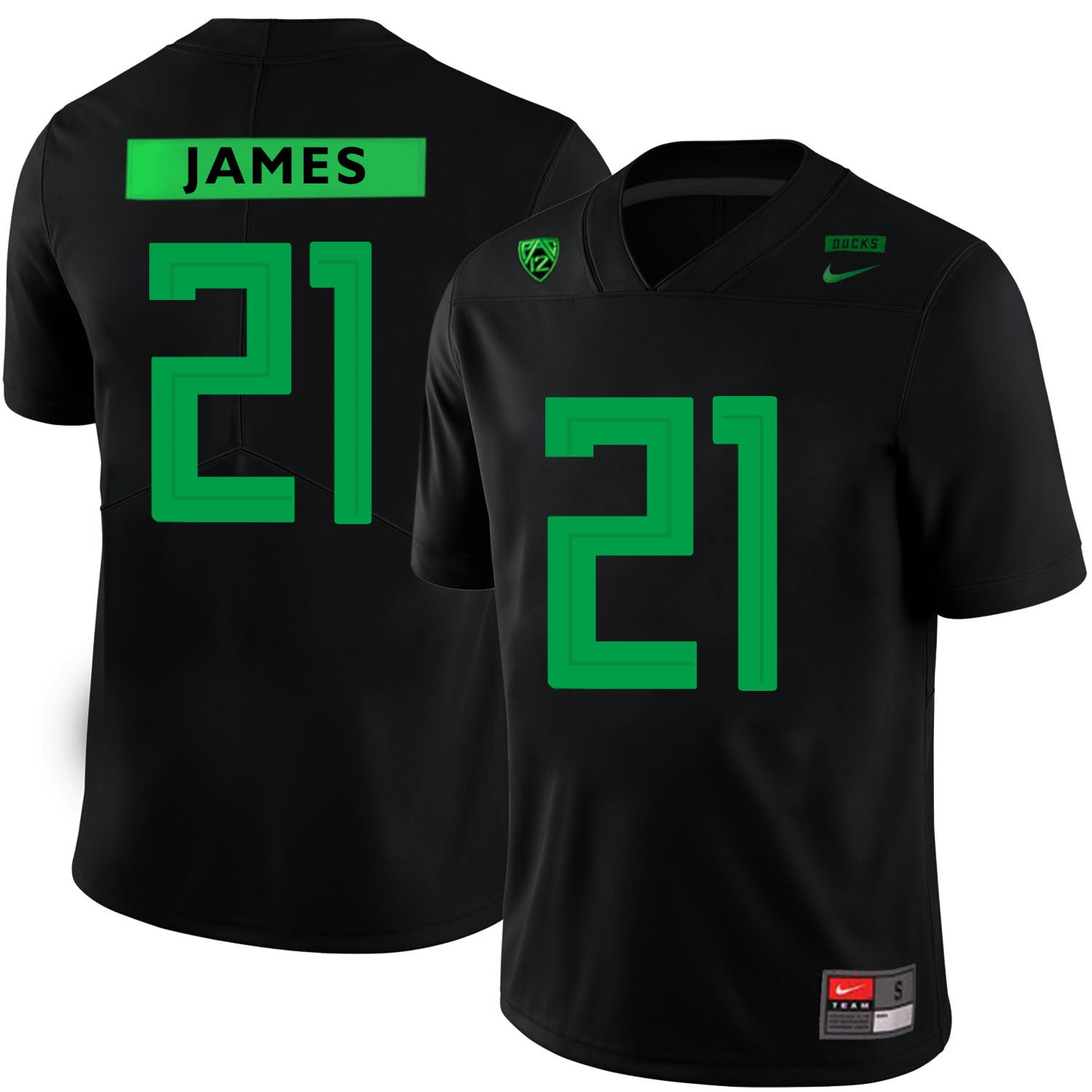 LaMichael James 21 Black College Football Jersey football jersey product view 1
