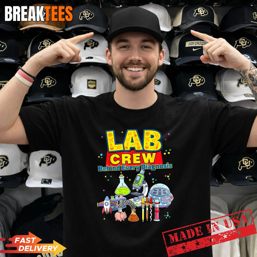 Lab Crew Cute Science Laboratory Diagnostic Lab Week 2026 Shirt Unisex T-shirt, Sweatshirt, Hoodie, Long Sleeve Tee - T-Shirt, Sweatshirt, Hoodie