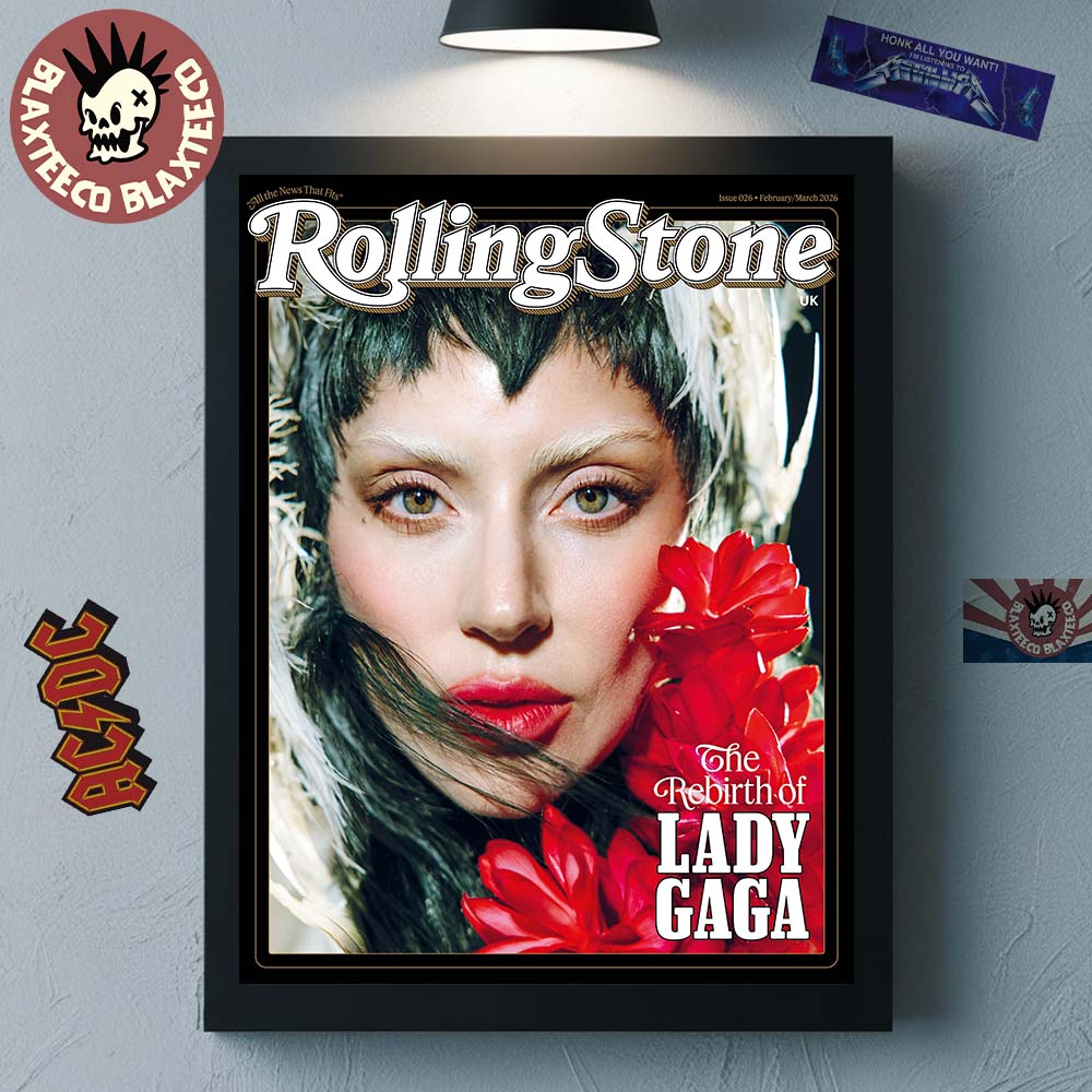 Lady Gaga On The Cover Of Rolling Stone UK Magazine Issue 026 February And March 2026 Mother Mayhem The Rebirth Of Lady Gaga Poster Canvas - T-Shirt, Sweatshirt, Hoodie