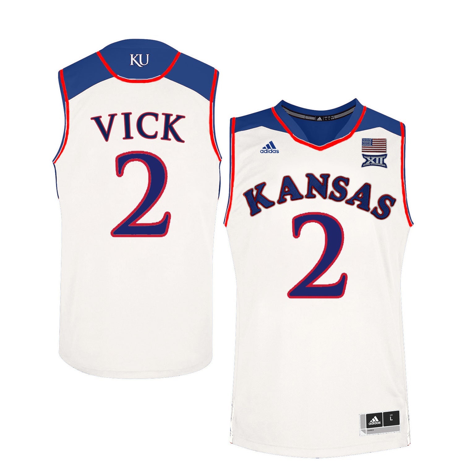 Lagerald Vick 2 White College Football Jersey football jersey product view 1