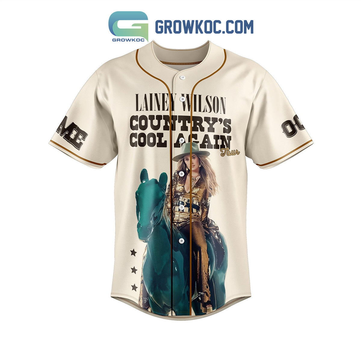 Lainey Wilson Country’s Cool Again Tour Personalized Baseball Jersey baseball jersey product view 2