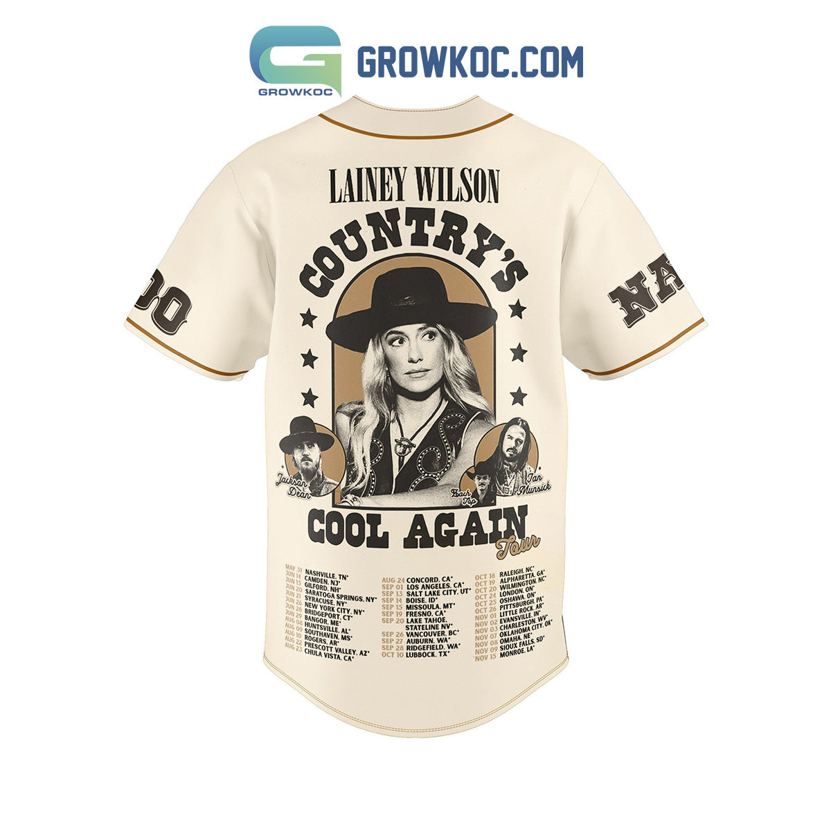 Lainey Wilson Country’s Cool Again Tour Personalized Baseball Jersey baseball jersey product view 3