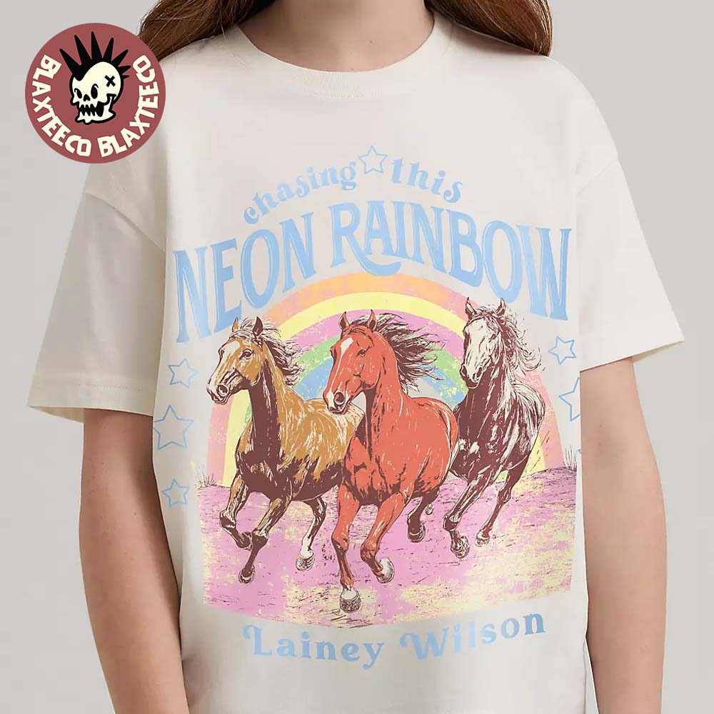 Lainey Wilson X Wrangler Chasing This Neon Rainbow T-Shirt Unisex T-shirt, Sweatshirt, Hoodie, Long Sleeve Tee - T-Shirt, Sweatshirt, Hoodie