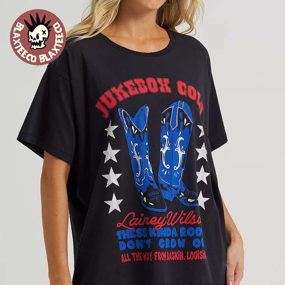 Lainey Wilson X Wrangler Jukebox Gold Cowboy Boots T-Shirt Unisex T-shirt, Sweatshirt, Hoodie, Long Sleeve Tee - T-Shirt, Sweatshirt, Hoodie