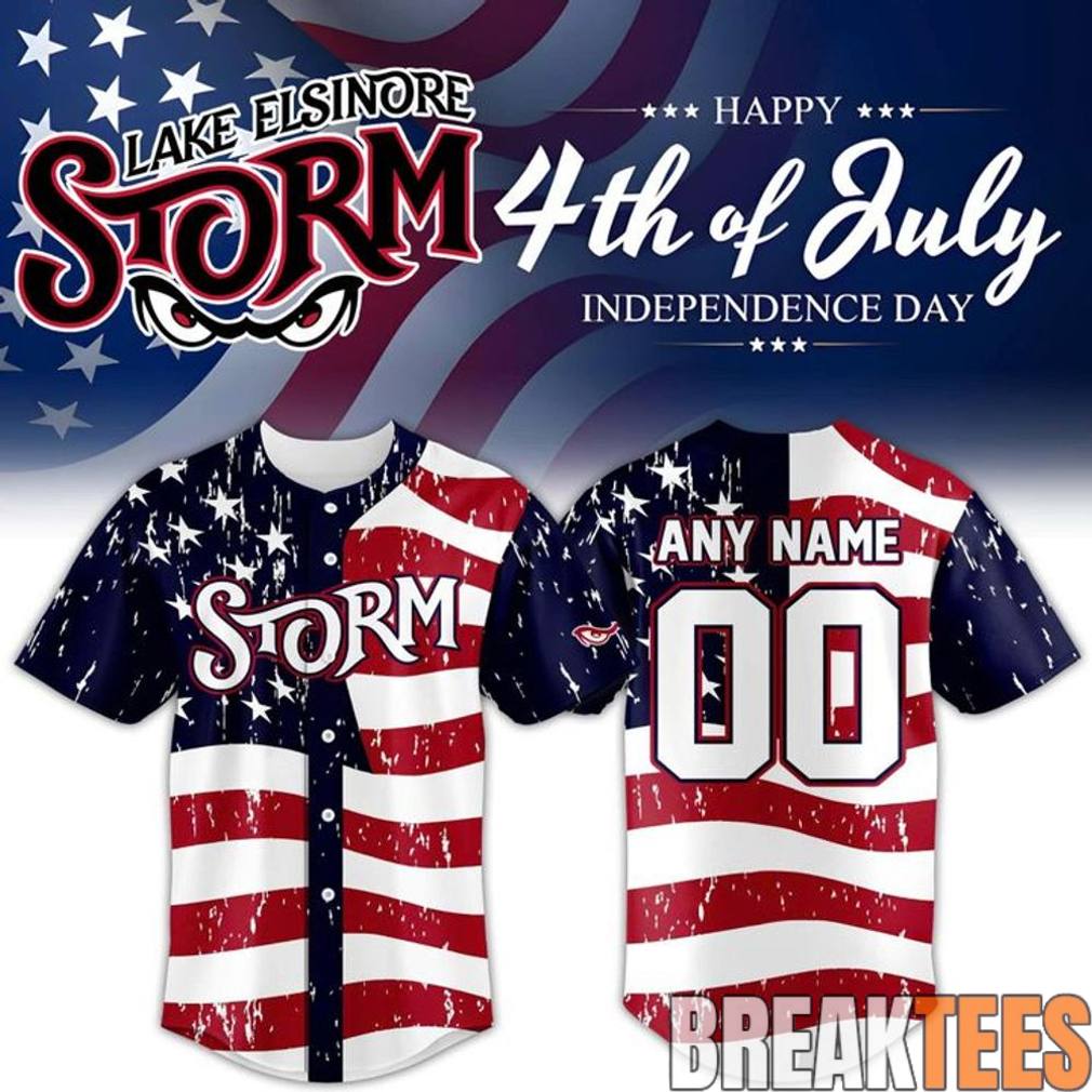 Lake Elsinore Storm 4th of July Custom Jersey Unisex T-shirt, Sweatshirt, Hoodie, Long Sleeve Tee - T-Shirt, Sweatshirt, Hoodie