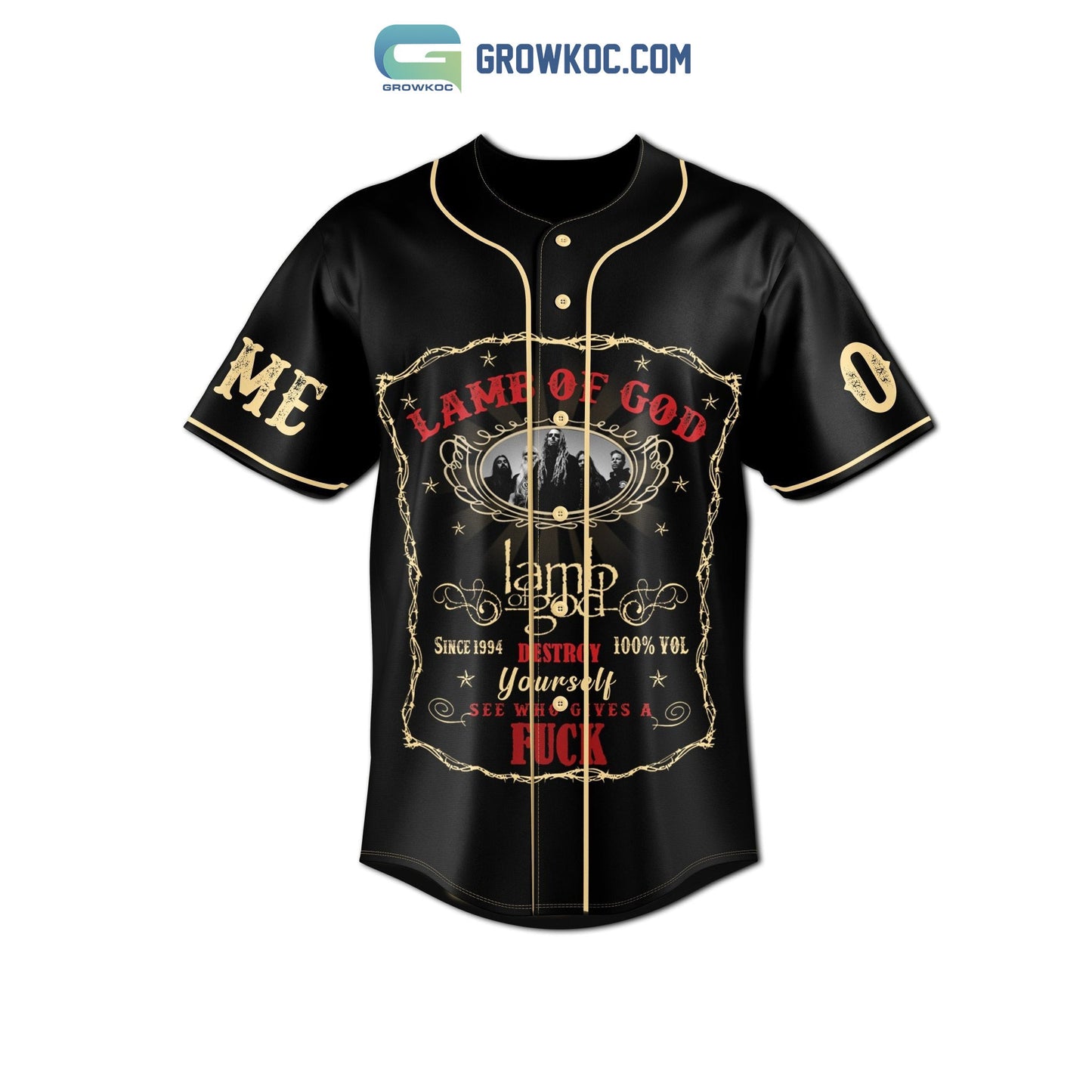 Lamb Of God Destroy Yourself Personalized Baseball Jersey baseball jersey product view 2