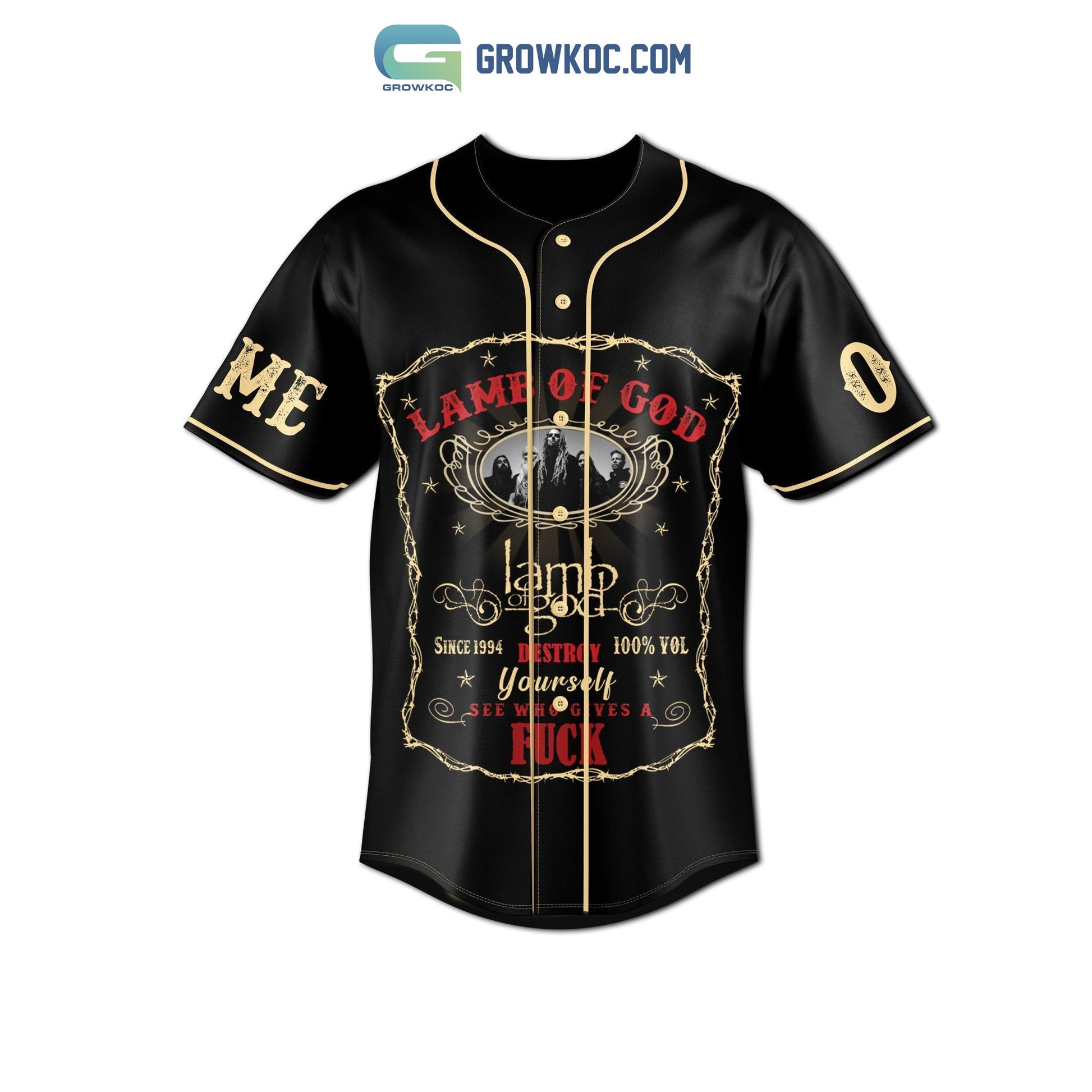 Lamb Of God Destroy Yourself Personalized Baseball Jersey baseball jersey product view 2