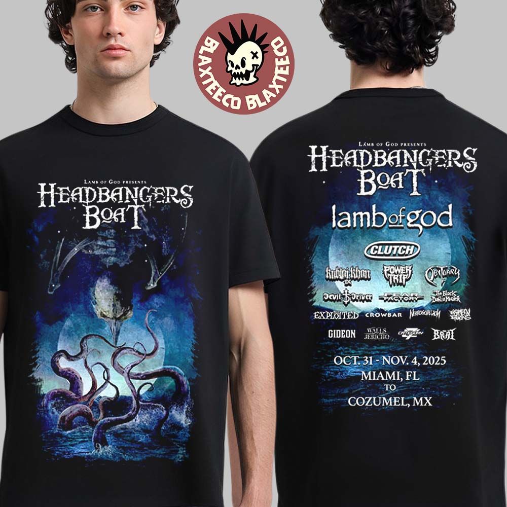 Lamb Of God Headbangers Boat Cruise Collection 2025 Lineup From October 31 To November 4 2025 Miami Florida To Cozumel Mexico T-Shirt - T-Shirt, Sweatshirt, Hoodie