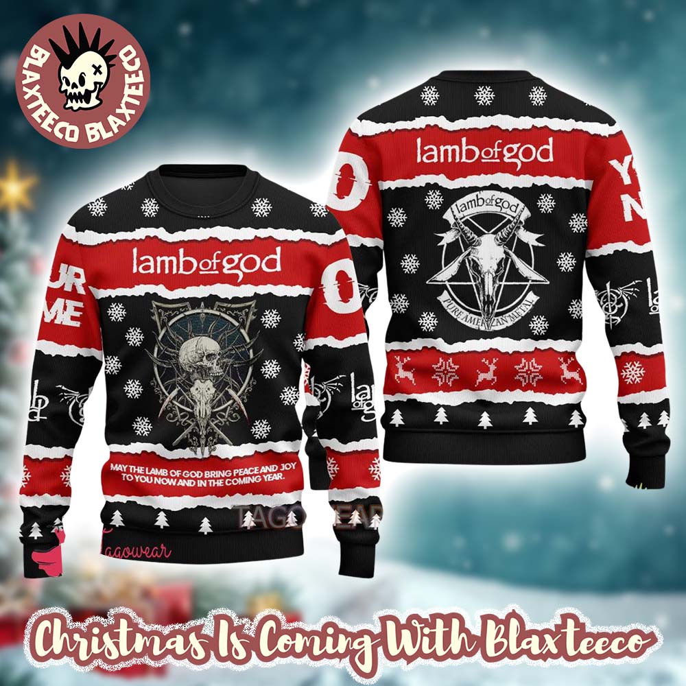 Lamb Of God May The Lamb Of God Bring Peace And Joy To You Now And In The Coming Year Ugly Christmas Sweater - T-Shirt, Sweatshirt, Hoodie