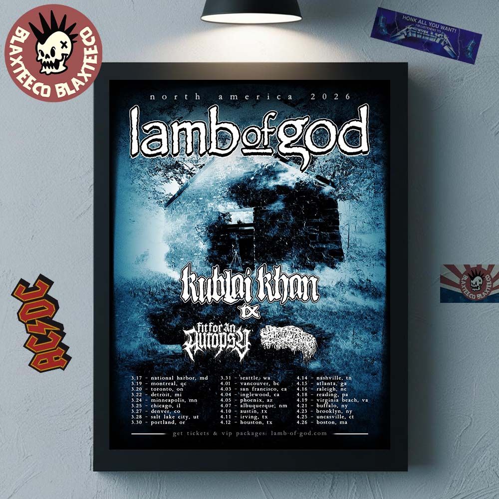 Lamb Of God The Heaviest Tour Of 2026 North America Schedule Dates Home Decor Poster Canvas - T-Shirt, Sweatshirt, Hoodie