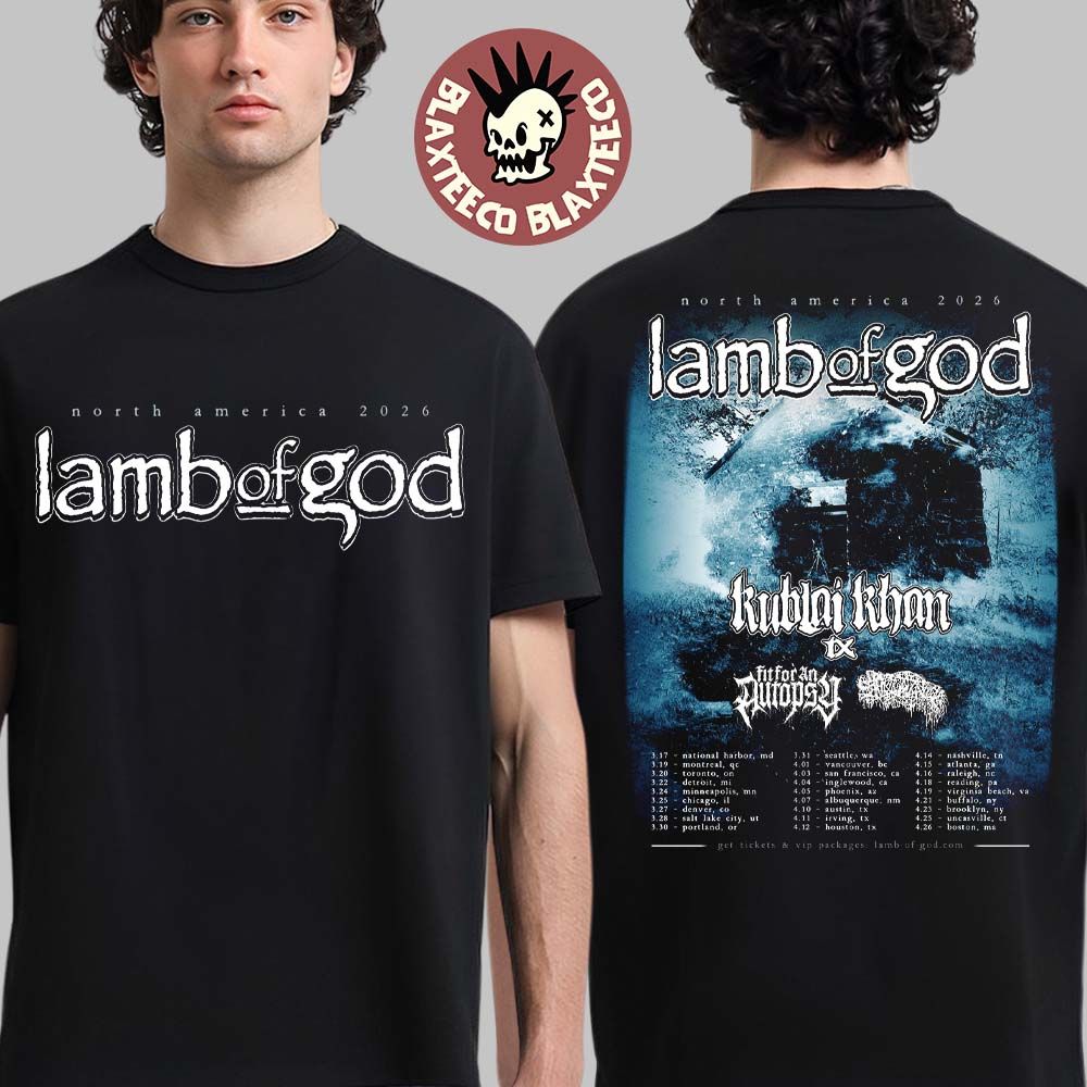 Lamb Of God The Heaviest Tour Of 2026 North America Schedule Dates Two Sided T-Shirt Unisex T-shirt, Sweatshirt, Hoodie, Long Sleeve Tee - T-Shirt, Sweatshirt, Hoodie