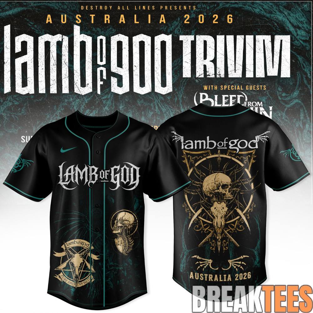 Lamb of God – Trivium CoHeadline Australian Tour 2026 Jersey sports jersey product view 1