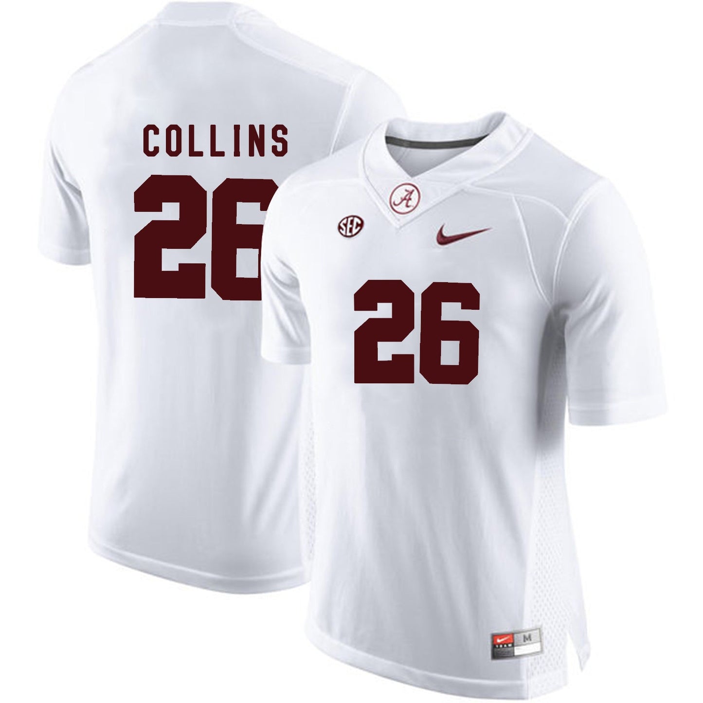 Landon Collins 26 White College Football Jersey football jersey product view 1