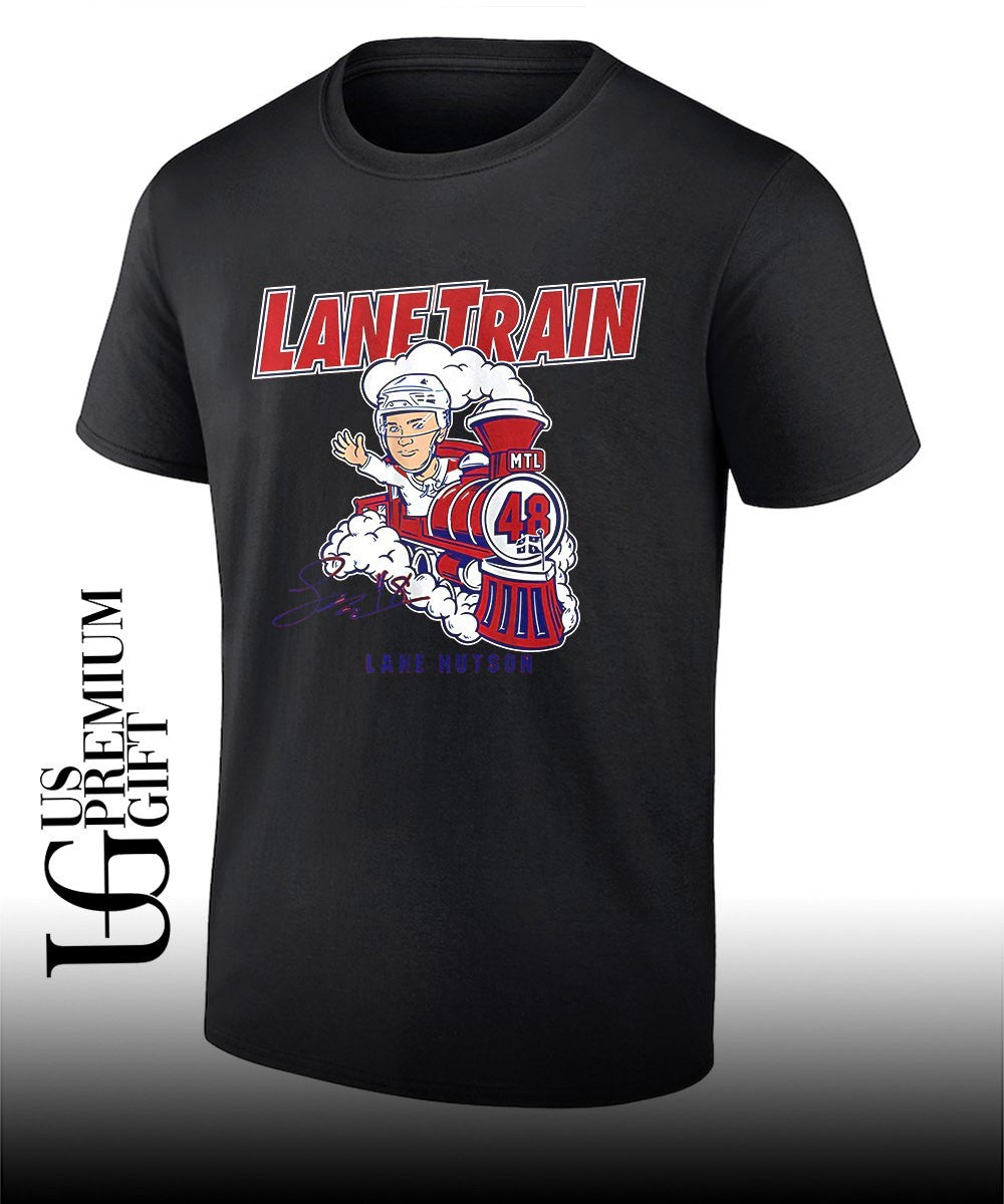 Lane Train Lane Hutson Montreal Canadiens hockey signature shirt Unisex T-shirt, Sweatshirt, Hoodie, Long Sleeve Tee - T-Shirt, Sweatshirt, Hoodie