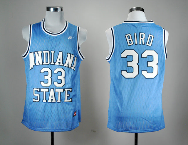 Larry Bird 33 Blue College Football Jersey football jersey product view 1