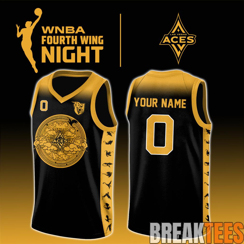 Las Vegas Aces x Fourth Wing Night 2026 Custom Basketball Jersey Unisex T-shirt, Sweatshirt, Hoodie, Long Sleeve Tee - T-Shirt, Sweatshirt, Hoodie
