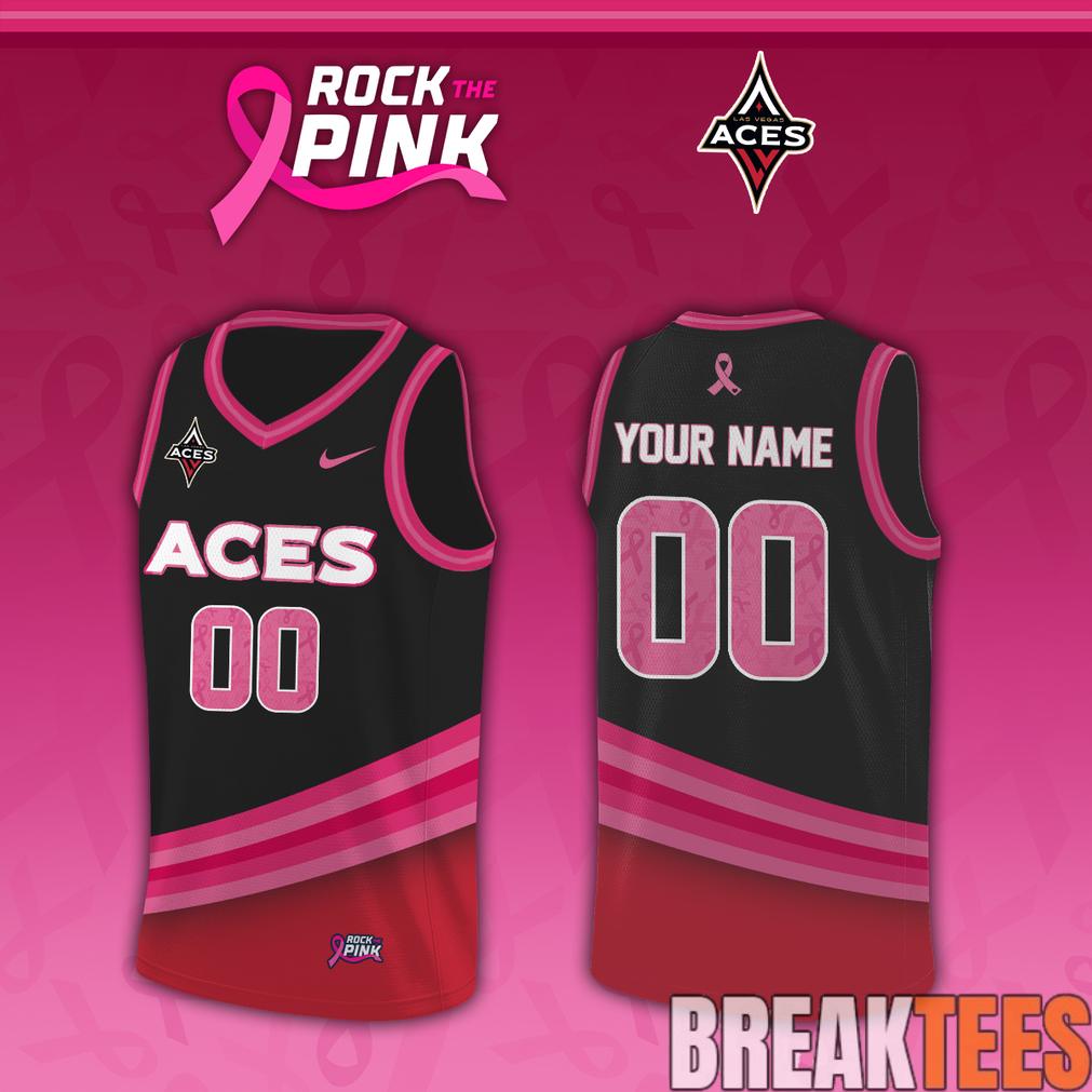 Las Vegas Aces x Rock The Pink 2026 Custom Jersey Unisex T-shirt, Sweatshirt, Hoodie, Long Sleeve Tee - T-Shirt, Sweatshirt, Hoodie