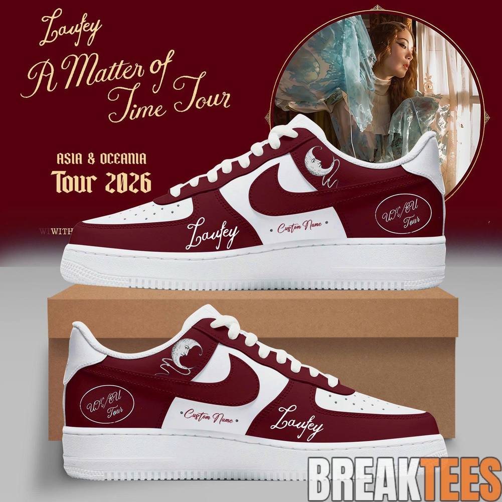 Laufey A Matter of Time Tour 2026 Timeless Custom Air Force 1 Shoes Unisex T-shirt, Sweatshirt, Hoodie, Long Sleeve Tee - T-Shirt, Sweatshirt, Hoodie