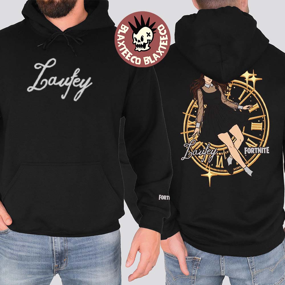 Laufey X Fortnite Clock Hoodie Unisex T-shirt, Sweatshirt, Hoodie, Long Sleeve Tee - T-Shirt, Sweatshirt, Hoodie