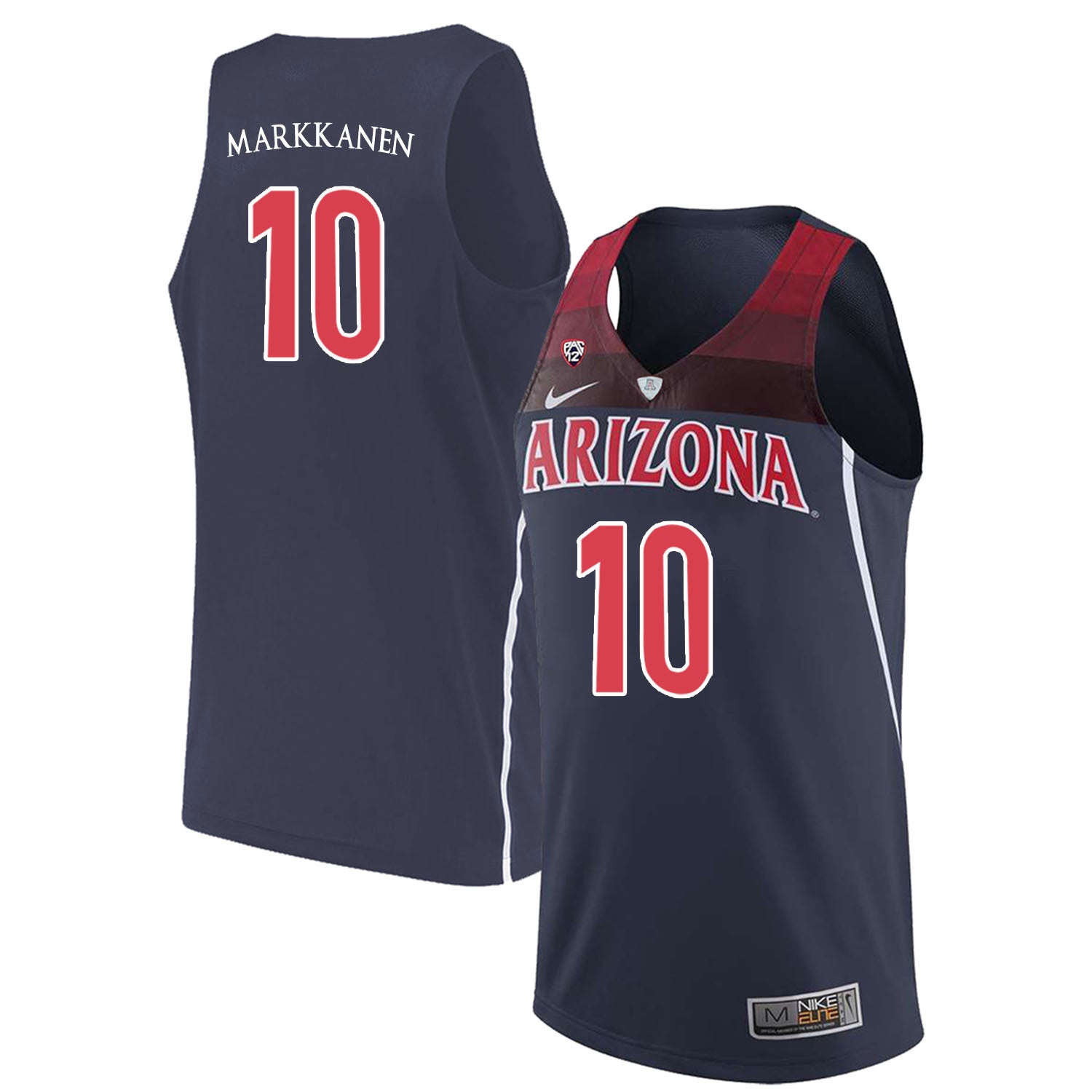 Lauri Markkanen 10 Navy College Football Jersey football jersey product view 1