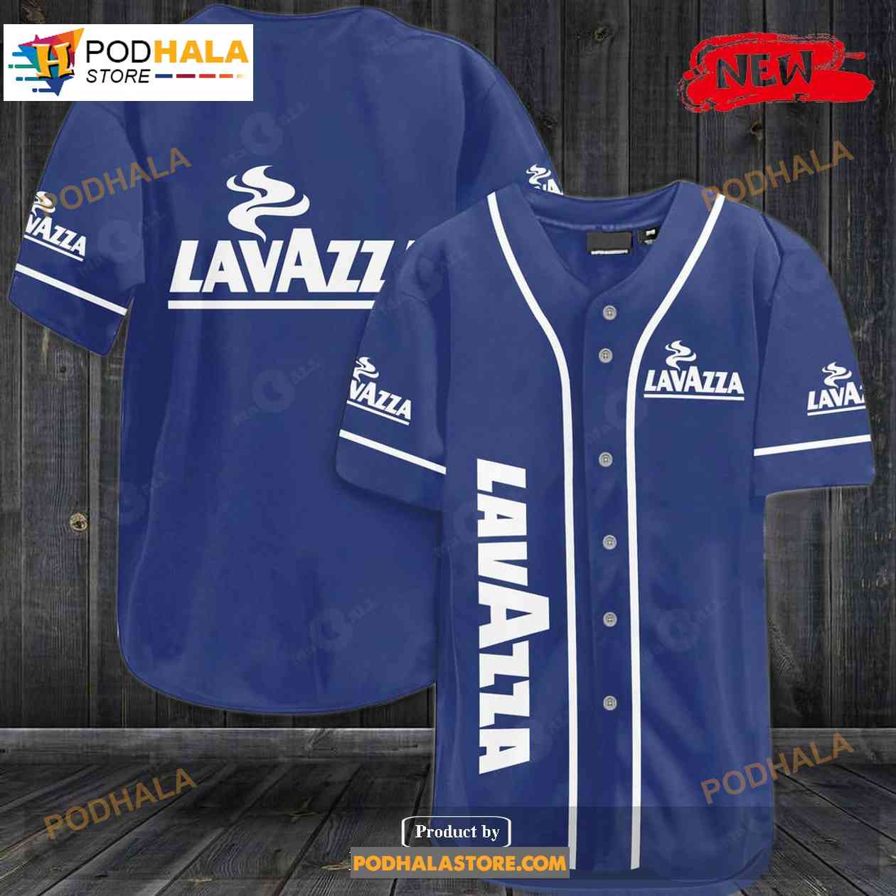 Lavazza Blue Baseball Jersey baseball jersey product view 1