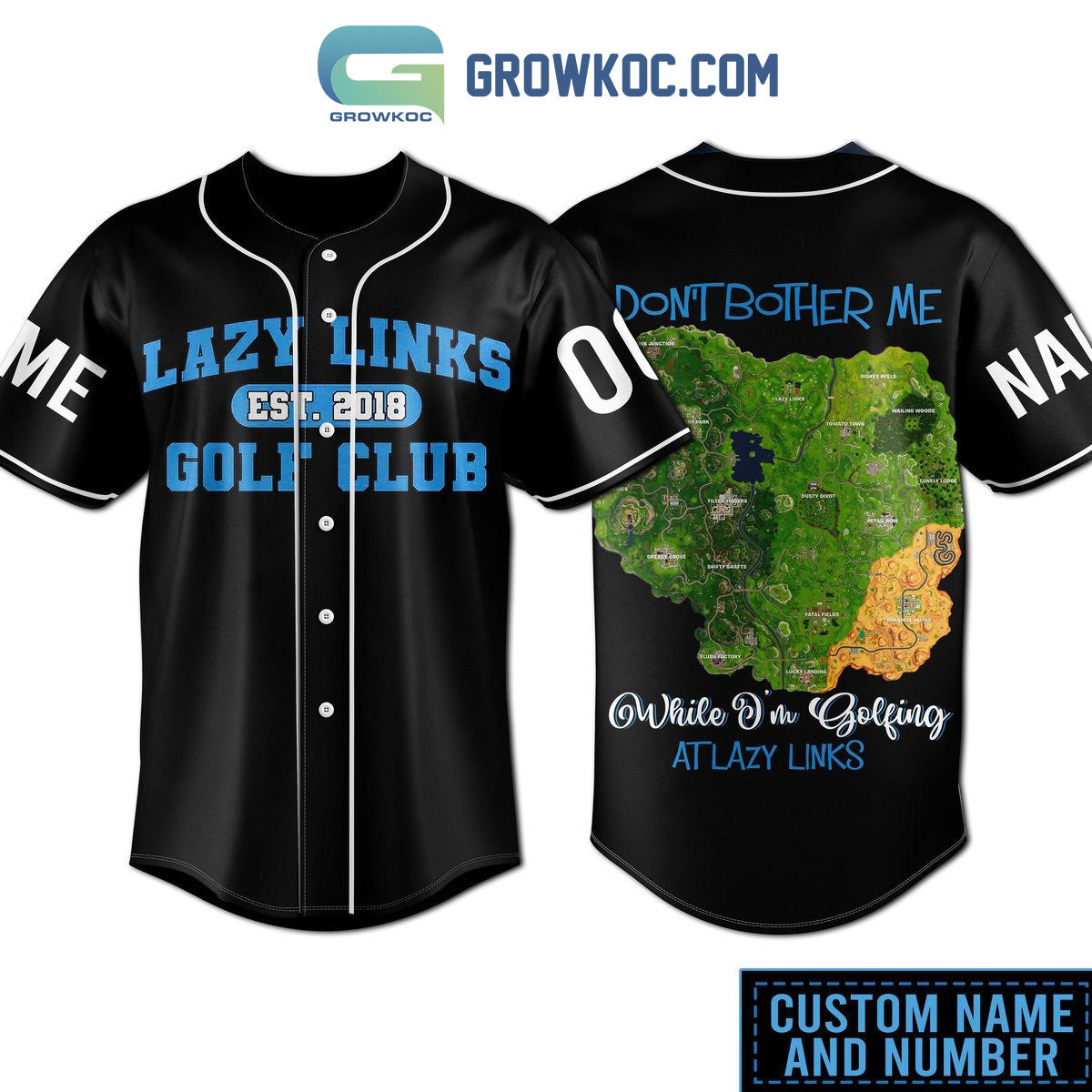 Lazy Links EST 2018 Golf Club Don’t Bother Me While I’m Golfing At Lazy Links Personalized Baseball Jersey baseball jersey product view 1