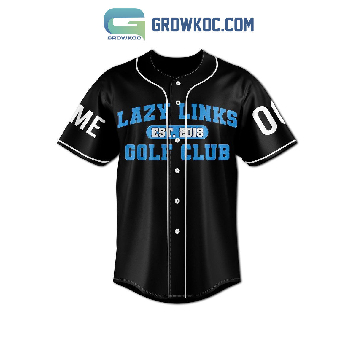 Lazy Links EST 2018 Golf Club Don’t Bother Me While I’m Golfing At Lazy Links Personalized Baseball Jersey baseball jersey product view 2