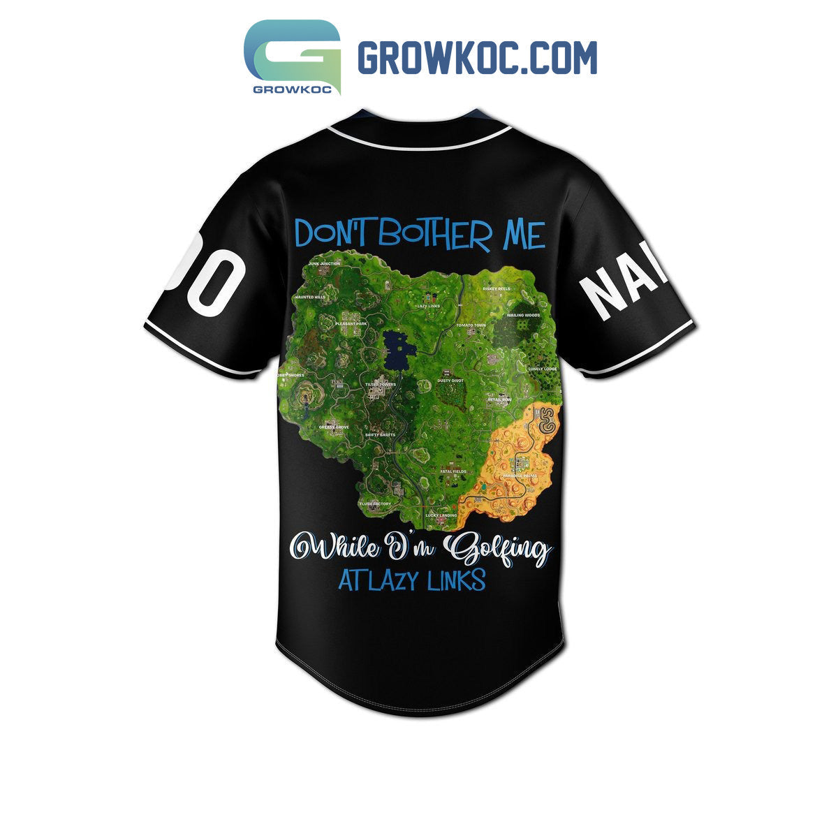 Lazy Links EST 2018 Golf Club Don’t Bother Me While I’m Golfing At Lazy Links Personalized Baseball Jersey baseball jersey product view 3