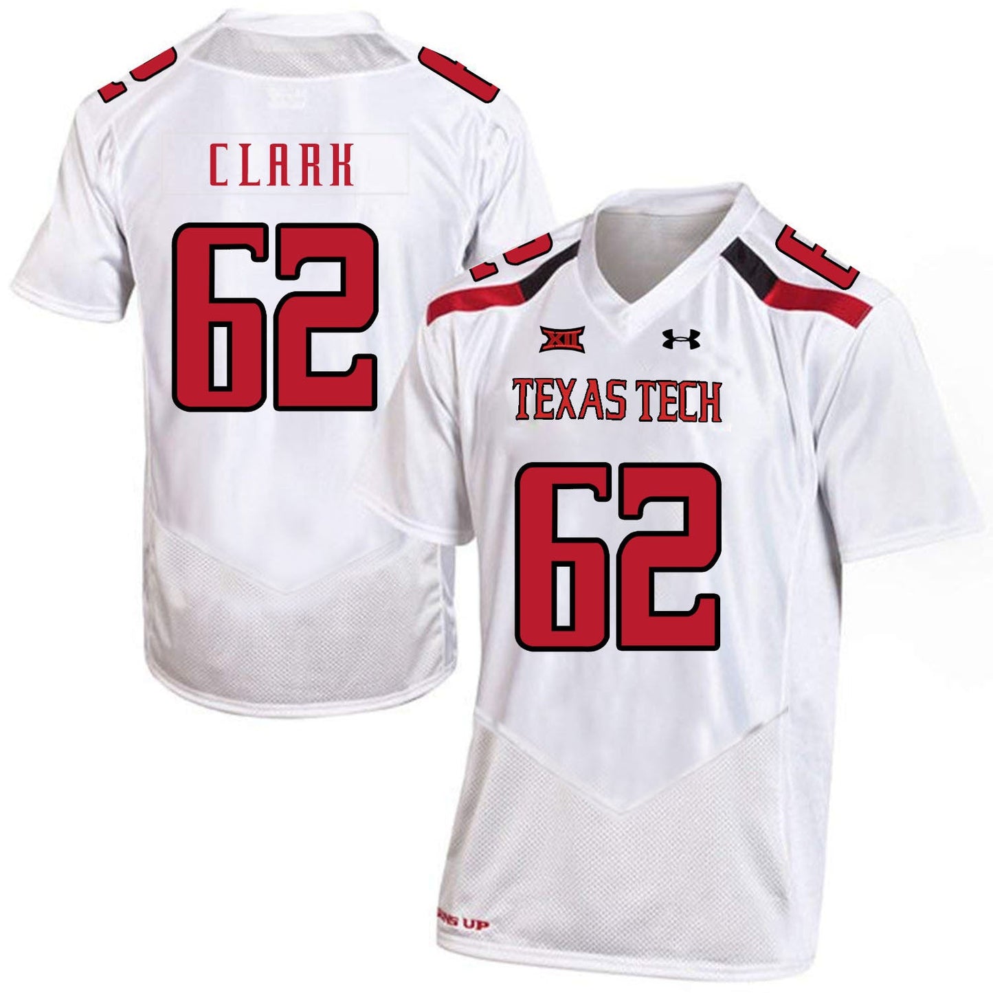 Le'Raven Clark 62 White College Football Jersey football jersey product view 1