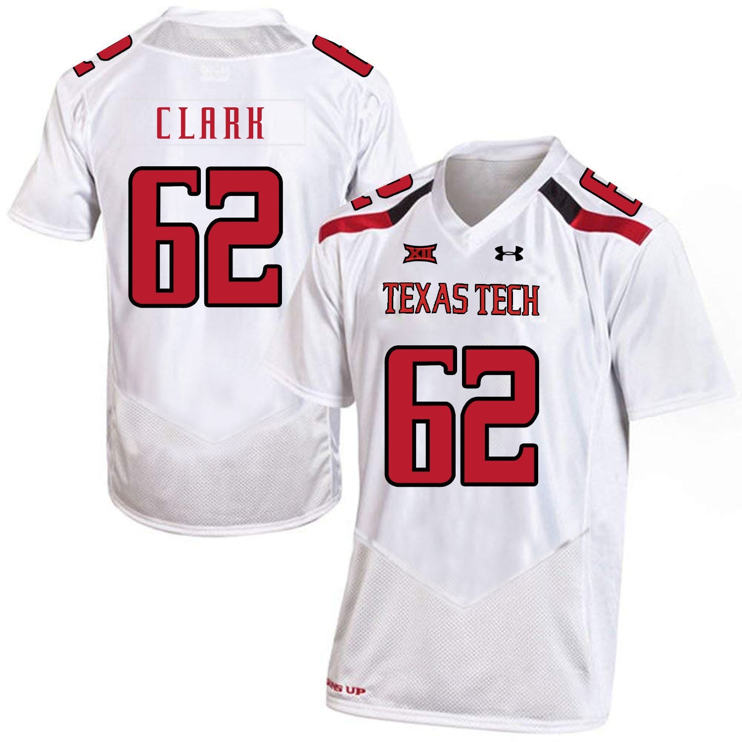 Le'Raven Clark 62 White College Football Jersey football jersey product view 1