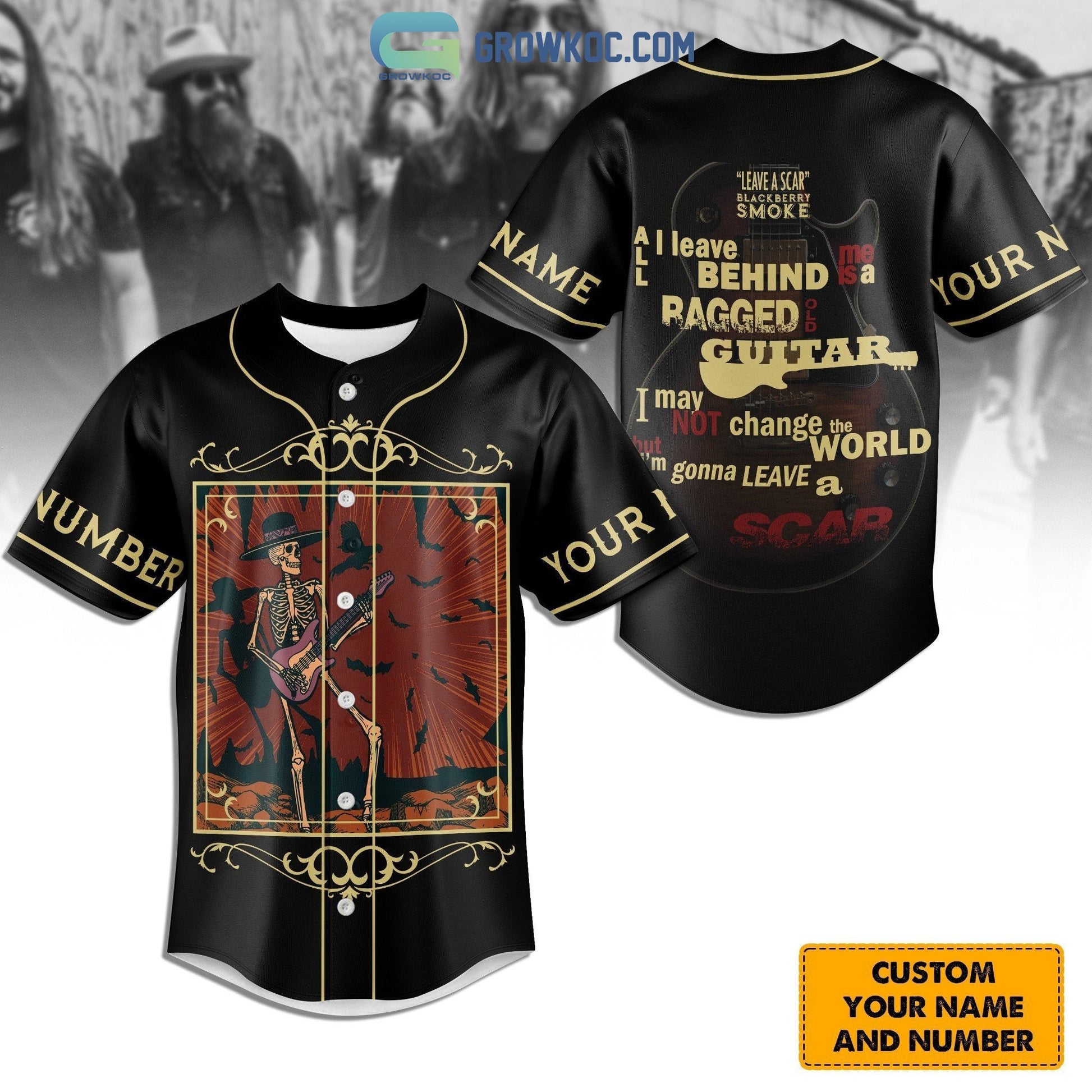 Leave A Scar Blackberry Smoke Personalized Baseball Jersey baseball jersey product view 1