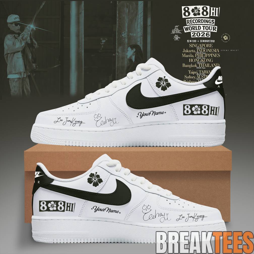 LeeHi x Dok2 808 HI Recordings World Tour 2026 Custom Air Force 1 Shoes Unisex T-shirt, Sweatshirt, Hoodie, Long Sleeve Tee - T-Shirt, Sweatshirt, Hoodie