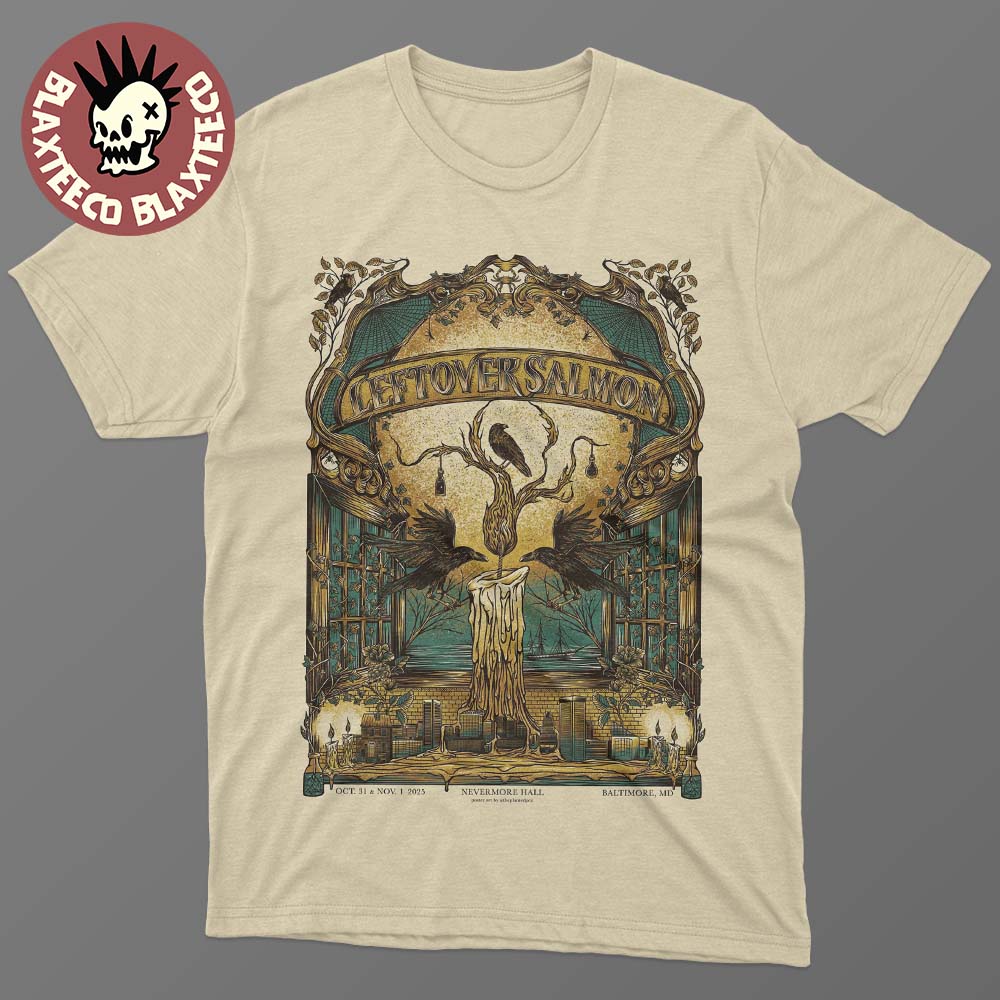 Leftover Salmon Baltimore Maryland 2025 Event Poster Halloween At Nevermore Hall On October 31 And November 1 2025 T-Shirt - T-Shirt, Sweatshirt, Hoodie