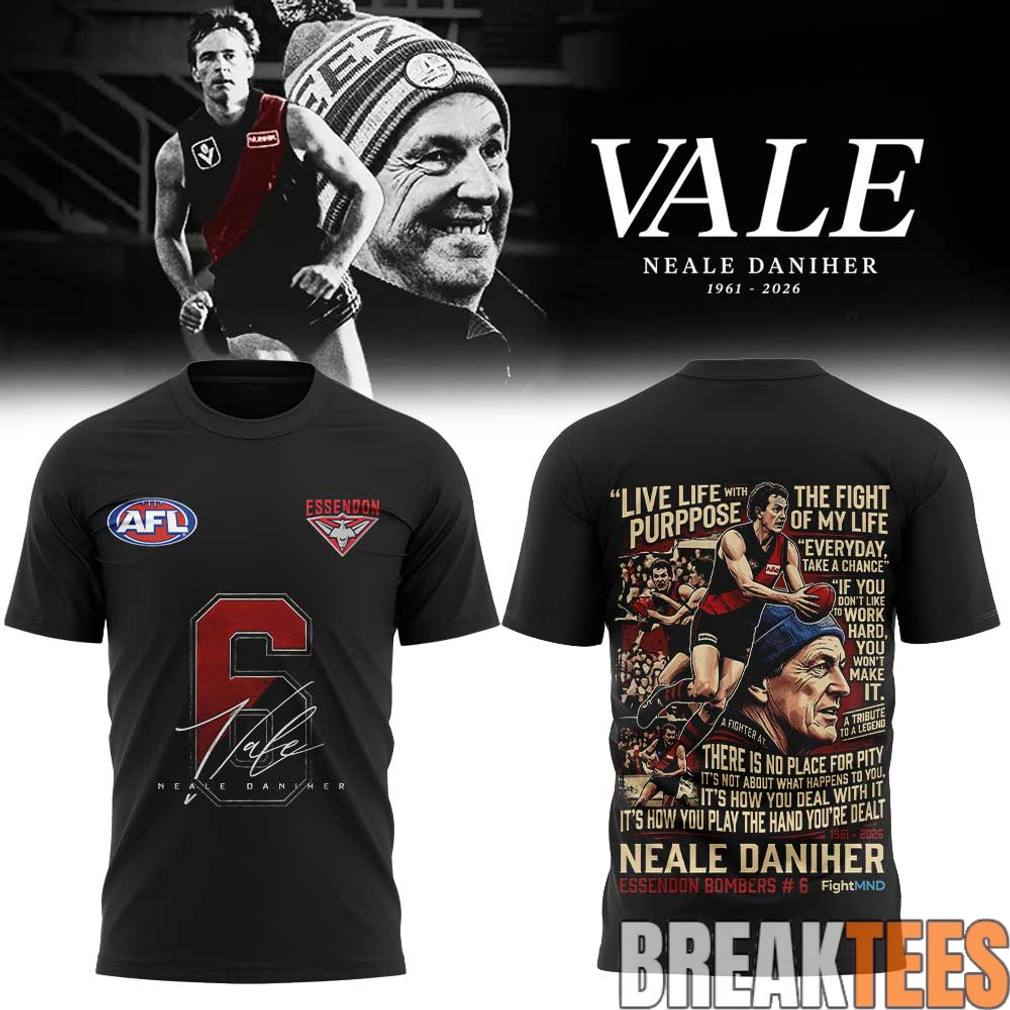Legendary Essendon Bombers Fight MND Neale Daniher Shirt Unisex T-shirt, Sweatshirt, Hoodie, Long Sleeve Tee - T-Shirt, Sweatshirt, Hoodie