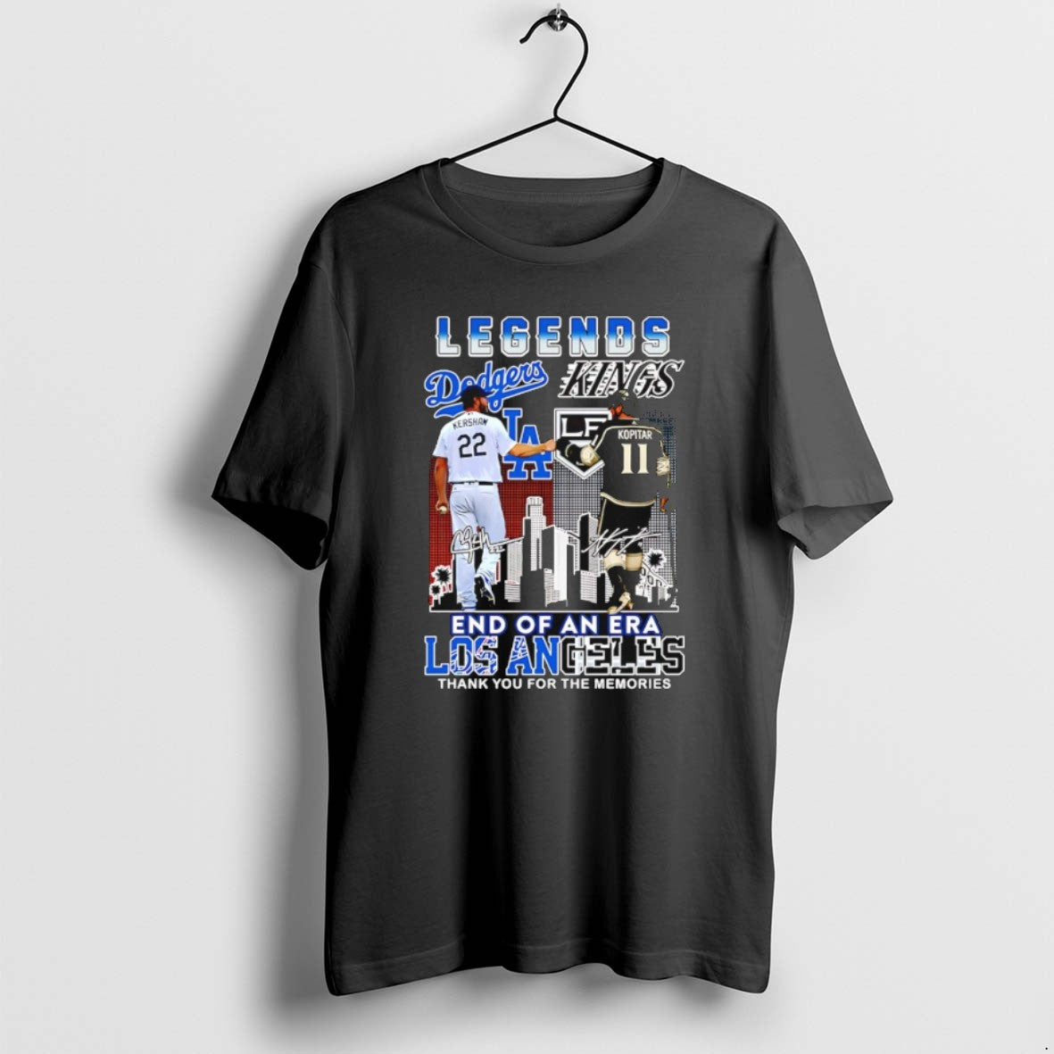 Legends Dodgers Clayton Kershaw Vs Kings Anze Kopitar End Of An Era Los Angeles Unisex T-shirt, Sweatshirt, Hoodie, Long Sleeve Tee - T-Shirt, Sweatshirt, Hoodie