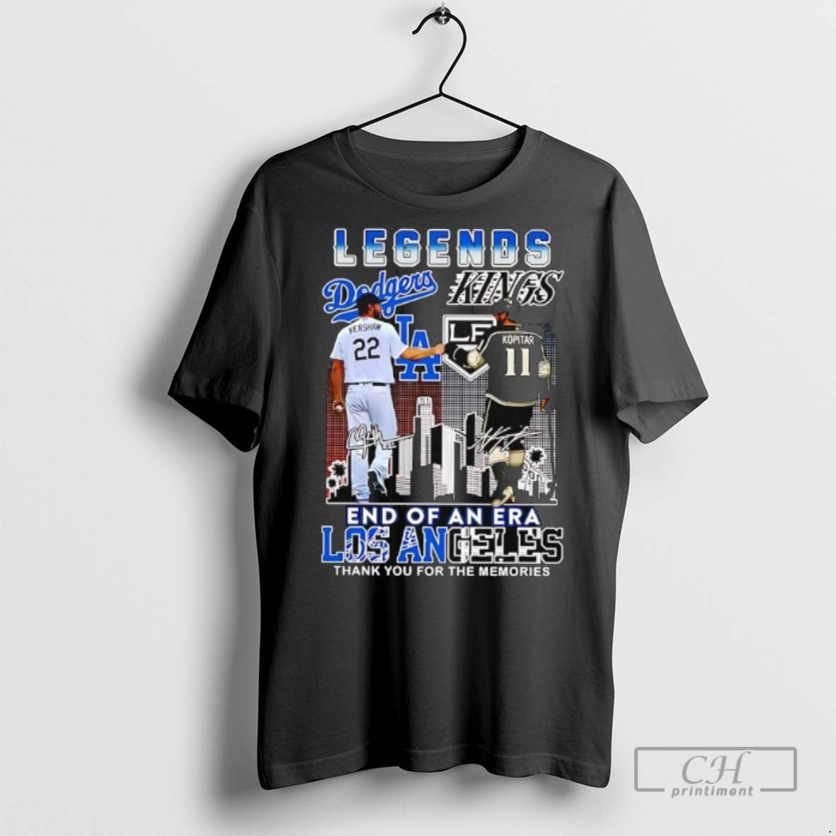 Legends Of The Clayton Kershaw La Dodgers Anze Kopitar La Kings End Of An Era Unisex T-shirt, Sweatshirt, Hoodie, Long Sleeve Tee - T-Shirt, Sweatshirt, Hoodie